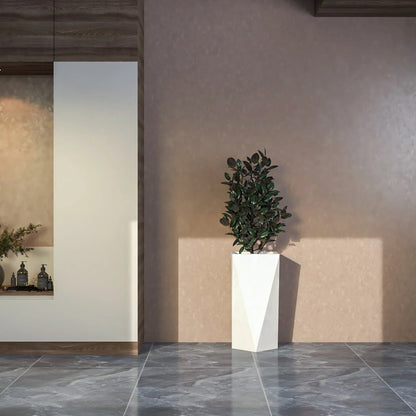 Aloe Tapered Square Fiberstone And MGO Clay Planter For Indoor And Outdoor - Elax Furniture