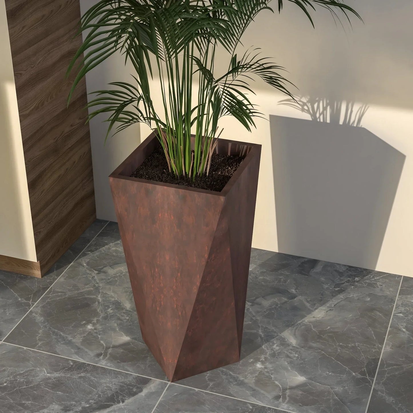 Aloe Tapered Square Fiberstone And MGO Clay Planter For Indoor And Outdoor - Elax Furniture
