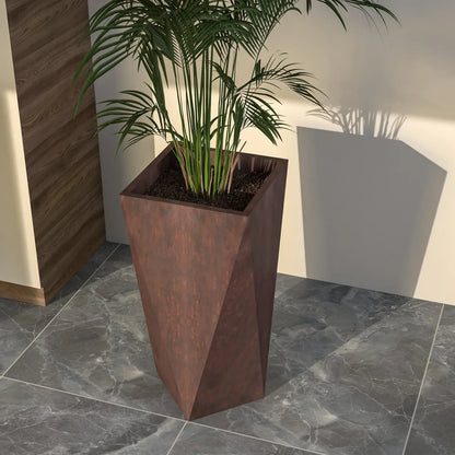 Aloe Tapered Square Fiberstone And MGO Clay Planter For Indoor And Outdoor - Elax Furniture