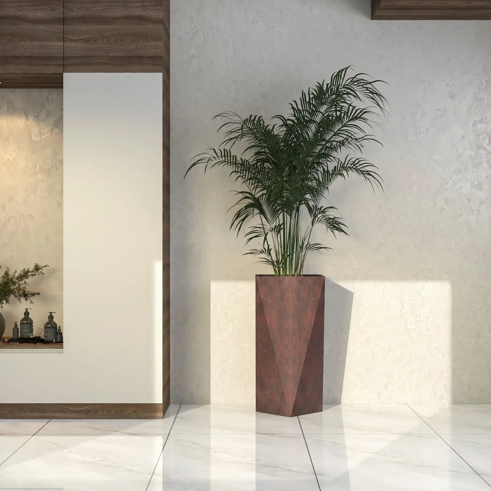 Aloe Tapered Square Fiberstone And MGO Clay Planter For Indoor And Outdoor - Elax Furniture