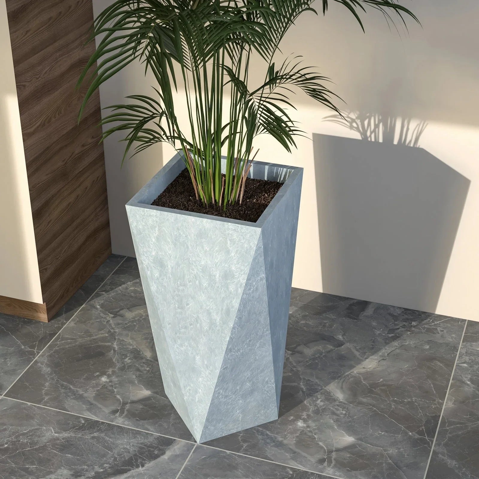 Aloe Tapered Square Fiberstone And MGO Clay Planter For Indoor And Outdoor - Elax Furniture