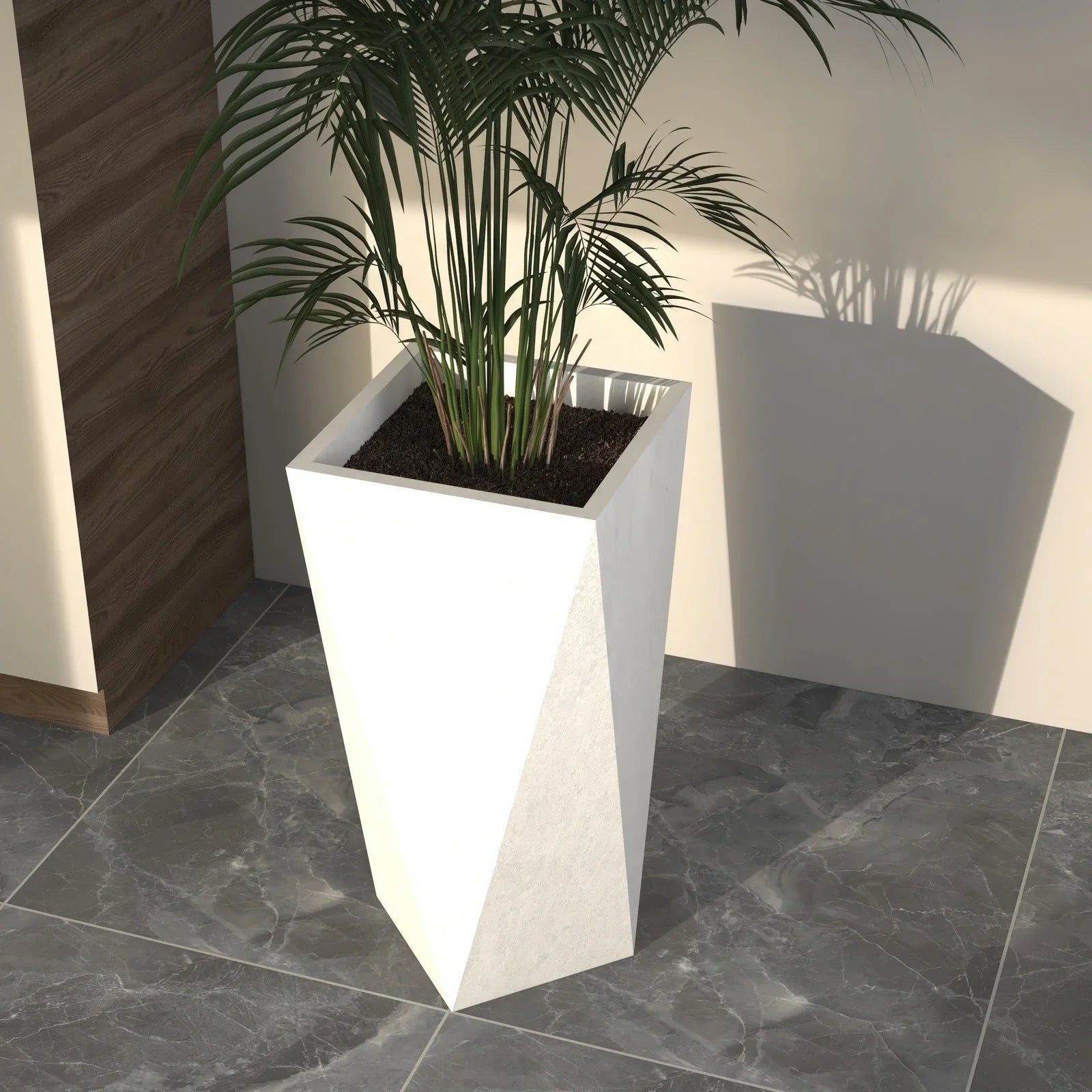 Aloe Tapered Square Fiberstone And MGO Clay Planter For Indoor And Outdoor - Elax Furniture