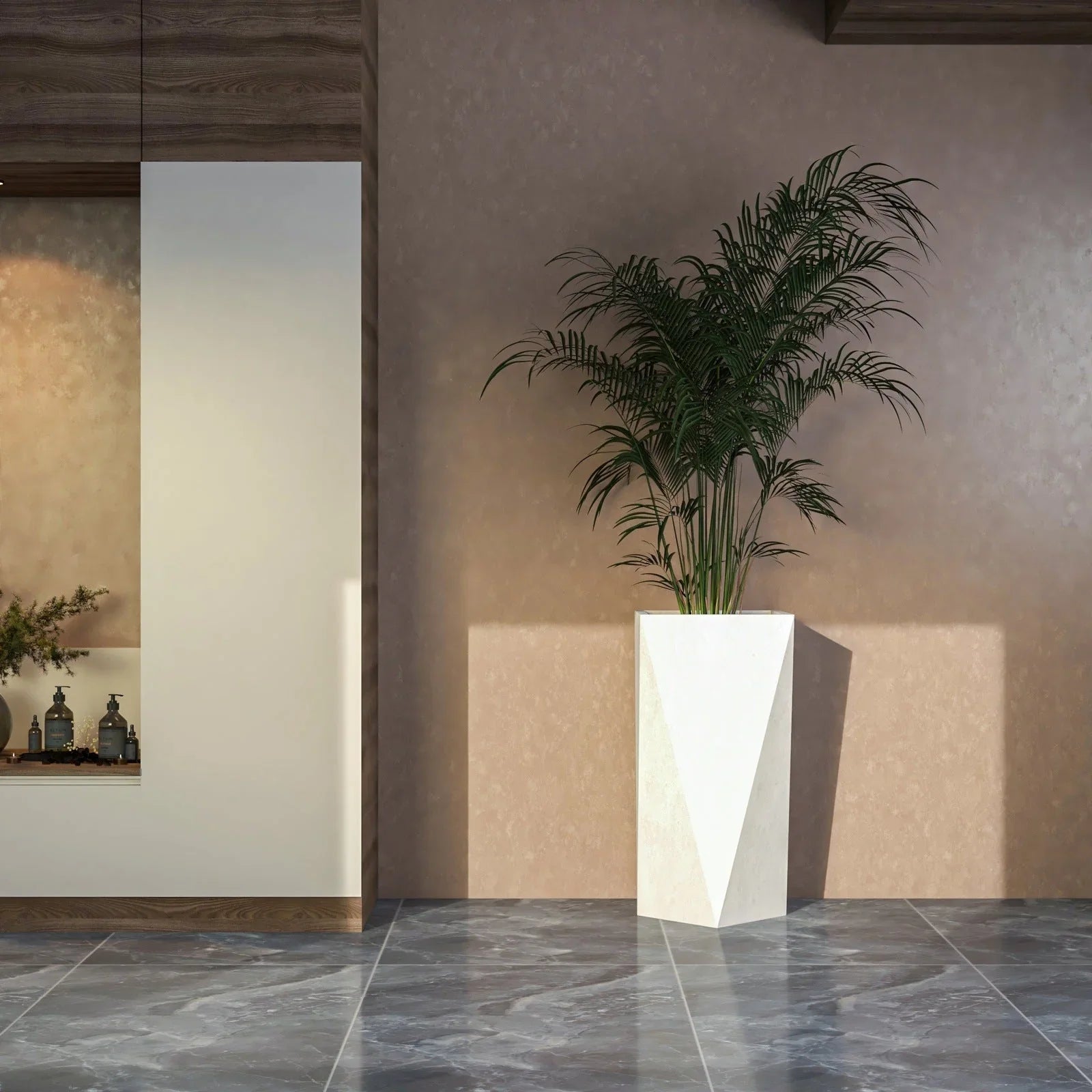 Aloe Tapered Square Fiberstone And MGO Clay Planter For Indoor And Outdoor - Elax Furniture