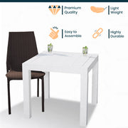 Kent Mid-Century Modern Weave Design 3-Piece Outdoor Patio Dining Set - Elax Furniture