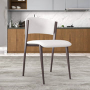Aspen Dining Chairs Upholstered in Leather Kitchen Room Chairs with Metal Legs Olive Green Dining Chair Leisuremod