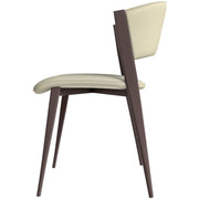 Aspen Dining Chairs Upholstered in Leather Kitchen Room Chairs with Metal Legs Light Grey Dining Chair Leisuremod
