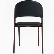 Aspen Dining Chairs Upholstered in Leather Kitchen Room Chairs with Metal Legs Black Dining Chair Leisuremod