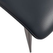 Aspen Dining Chairs Upholstered in Leather Kitchen Room Chairs with Metal Legs Black Dining Chair Leisuremod