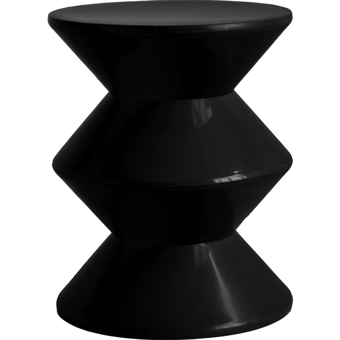 Aura Round Side Table in ABS Plastic With Contemporary Double-Hourglass Design - Elax Furniture