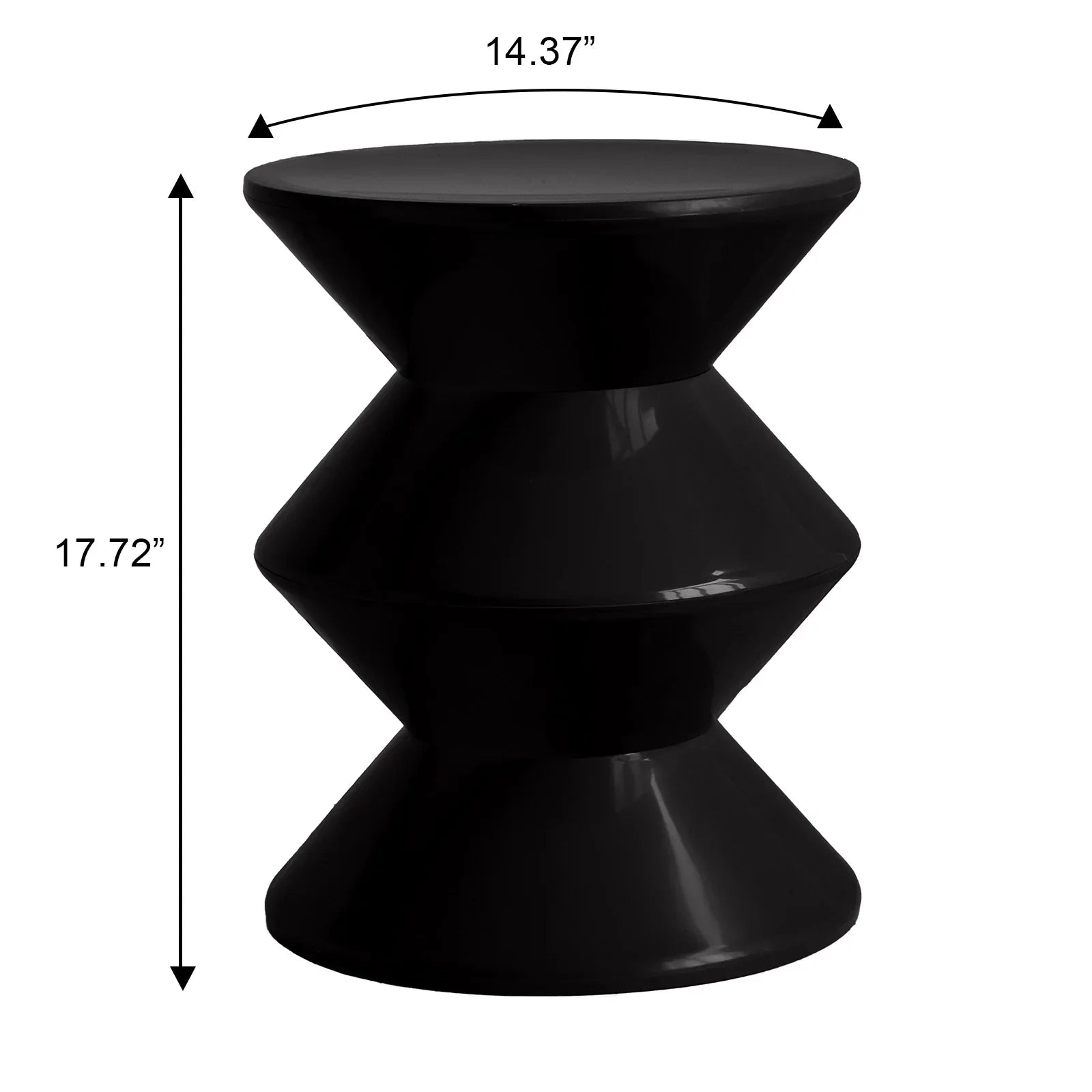 Aura Round Side Table in ABS Plastic With Contemporary Double-Hourglass Design - Elax Furniture