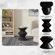 Aura Round Side Table in ABS Plastic With Contemporary Double-Hourglass Design - Elax Furniture