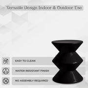 Aura Round Side Table in ABS Plastic With Contemporary Double-Hourglass Design - Elax Furniture