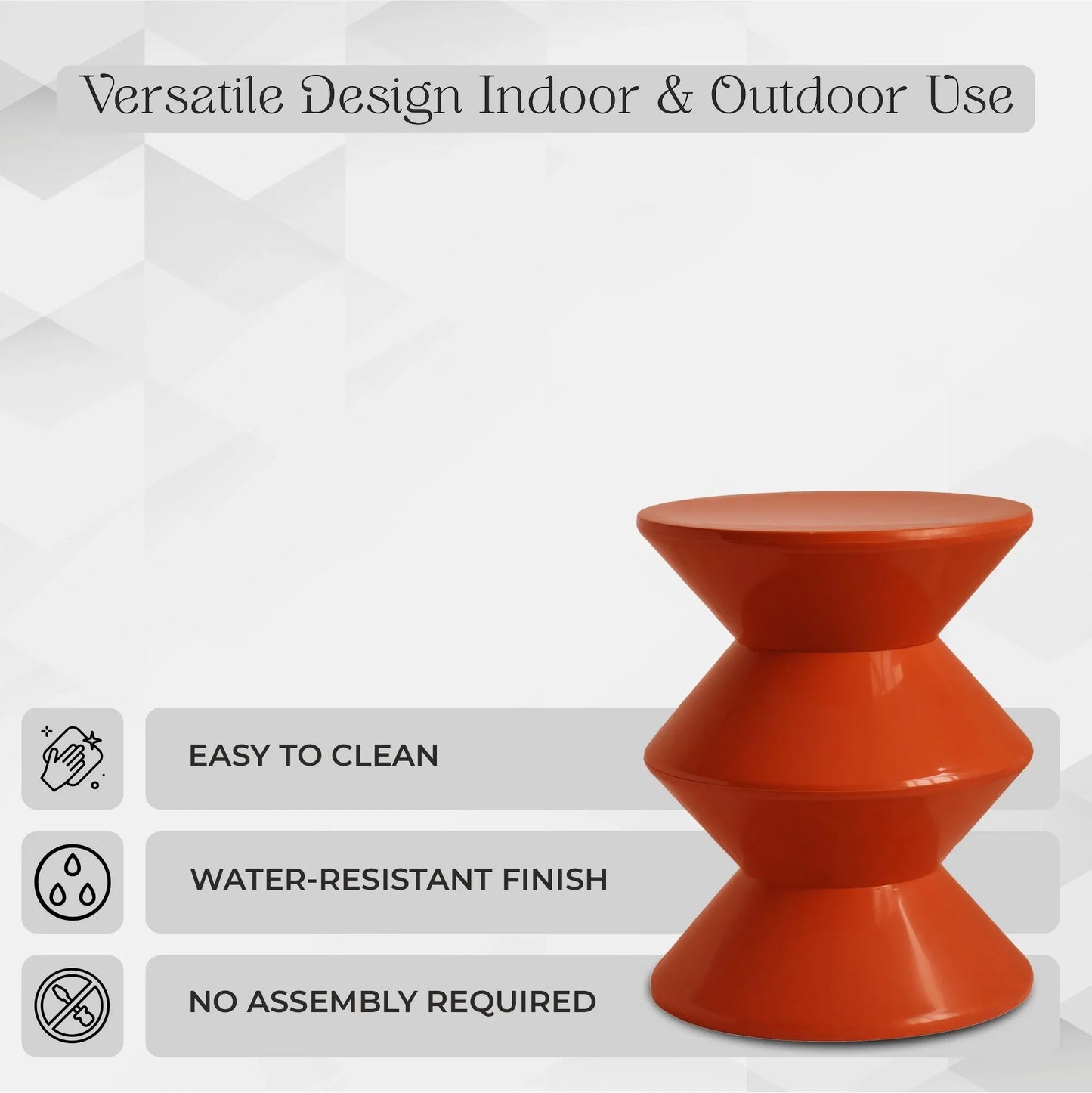 Aura Round Side Table in ABS Plastic With Contemporary Double-Hourglass Design - Elax Furniture