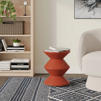 Aura Round Side Table in ABS Plastic With Contemporary Double-Hourglass Design - Elax Furniture