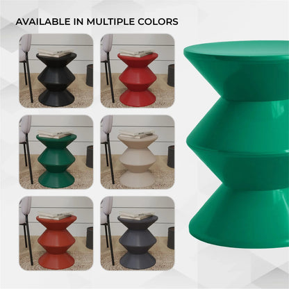 Aura Round Side Table in ABS Plastic With Contemporary Double-Hourglass Design - Elax Furniture