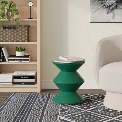 Aura Round Side Table in ABS Plastic With Contemporary Double-Hourglass Design - Elax Furniture