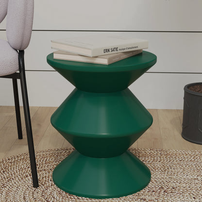 Aura Round Side Table in ABS Plastic With Contemporary Double-Hourglass Design - Elax Furniture