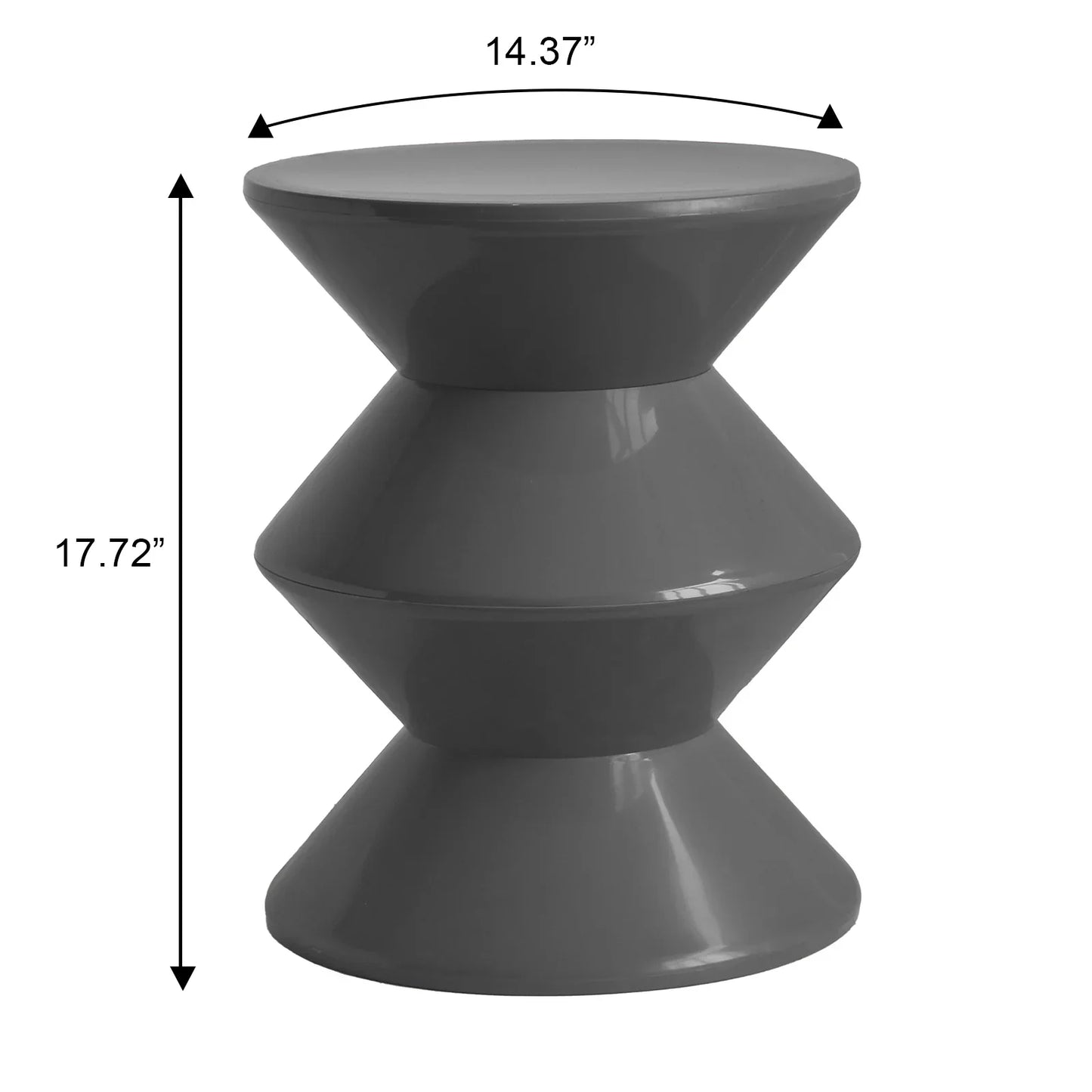 Aura Round Side Table in ABS Plastic With Contemporary Double-Hourglass Design - Elax Furniture