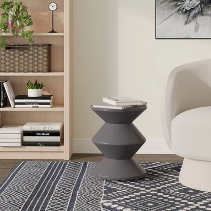 Aura Round Side Table in ABS Plastic With Contemporary Double-Hourglass Design - Elax Furniture