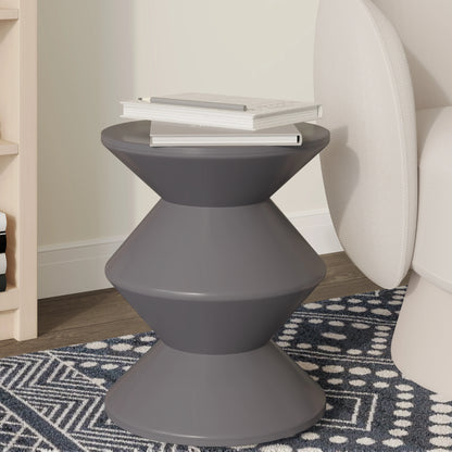 Aura Round Side Table in ABS Plastic With Contemporary Double-Hourglass Design - Elax Furniture