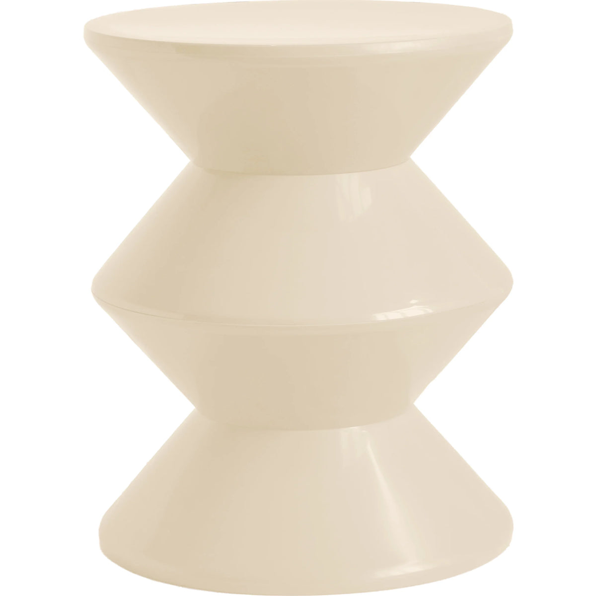 Aura Round Side Table in ABS Plastic With Contemporary Double-Hourglass Design - Elax Furniture