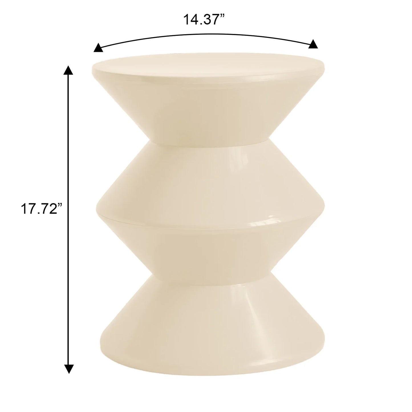 Aura Round Side Table in ABS Plastic With Contemporary Double-Hourglass Design - Elax Furniture