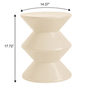 Aura Round Side Table in ABS Plastic With Contemporary Double-Hourglass Design - Elax Furniture