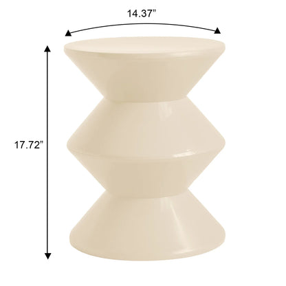 Aura Round Side Table in ABS Plastic With Contemporary Double-Hourglass Design - Elax Furniture