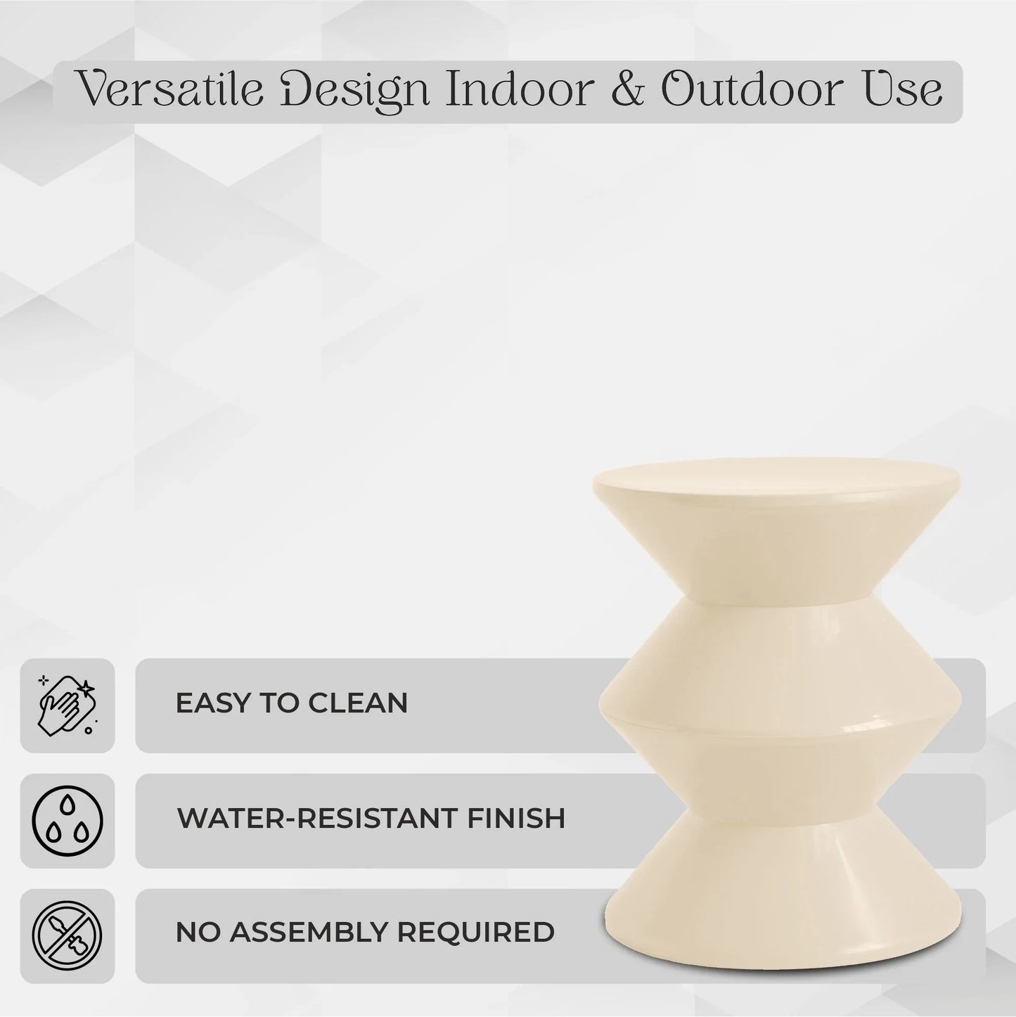 Aura Round Side Table in ABS Plastic With Contemporary Double-Hourglass Design - Elax Furniture