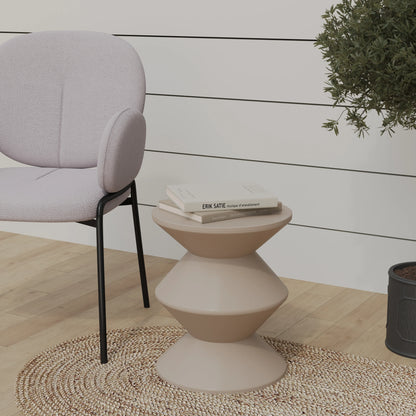 Aura Round Side Table in ABS Plastic With Contemporary Double-Hourglass Design - Elax Furniture