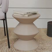 Aura Round Side Table in ABS Plastic With Contemporary Double-Hourglass Design - Elax Furniture