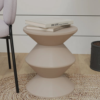 Aura Round Side Table in ABS Plastic With Contemporary Double-Hourglass Design - Elax Furniture