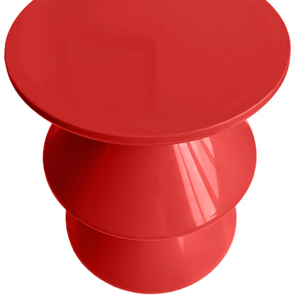 Aura Round Side Table in ABS Plastic With Contemporary Double-Hourglass Design - Elax Furniture