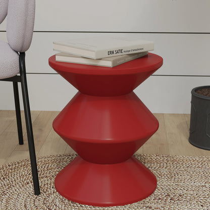 Aura Round Side Table in ABS Plastic With Contemporary Double-Hourglass Design - Elax Furniture