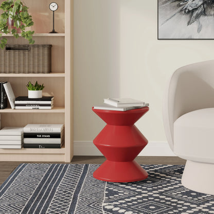 Aura Round Side Table in ABS Plastic With Contemporary Double-Hourglass Design - Elax Furniture