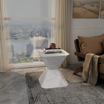 Azure Side Table Round Fiberstone Accent Table - Elax Furniture