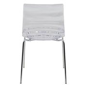 Astor Dining Chair Modern ABS Plastic Side Chair with Stainless-Steel Legs Clear Chrome Dining Chair Leisuremod