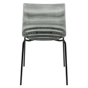 Astor Dining Chair Modern ABS Plastic Side Chair with Stainless-Steel Legs Transparent Black Black Dining Chair Leisuremod