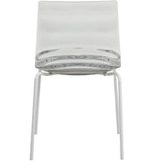 Astor Dining Chair Modern ABS Plastic Side Chair with Stainless-Steel Legs Transparent Black White Dining Chair Leisuremod