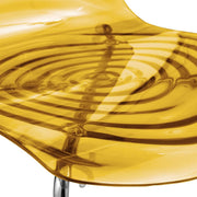 Astor Dining Chair Modern ABS Plastic Side Chair with Stainless-Steel Legs Orange Chrome Dining Chair Leisuremod