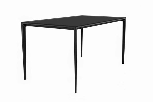 Avo Rectangular Dining Table with a Sintered Stone or Glass Tabletop in Black Aluminum - Elax Furniture