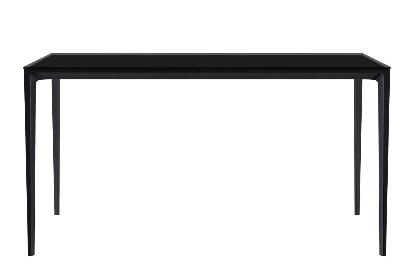 Avo Rectangular Dining Table with a Sintered Stone or Glass Tabletop in Black Aluminum - Elax Furniture