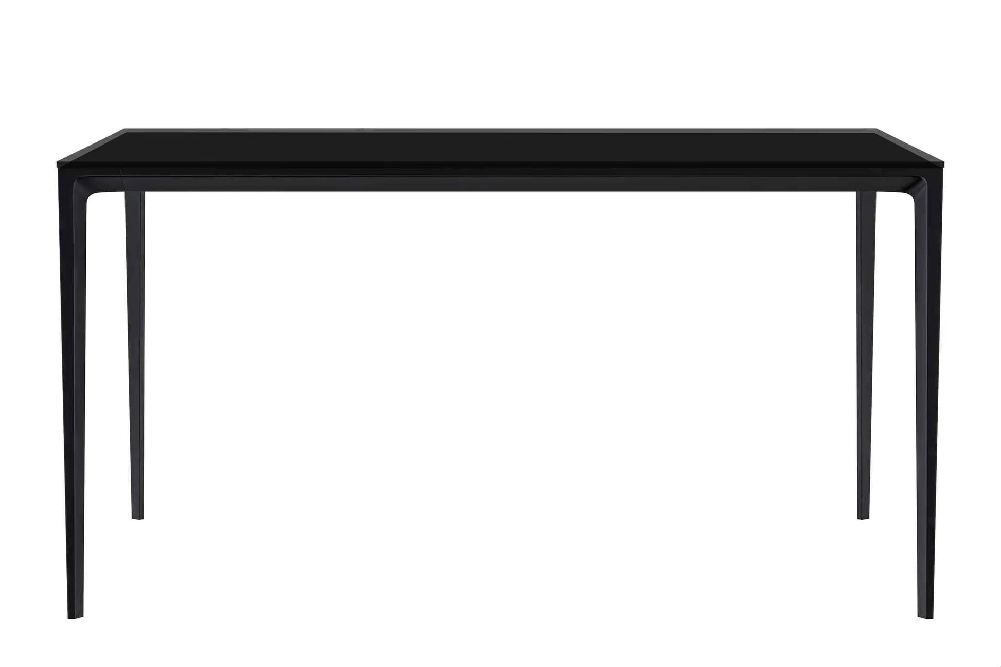 Avo Rectangular Dining Table with a Sintered Stone or Glass Tabletop in Black Aluminum - Elax Furniture