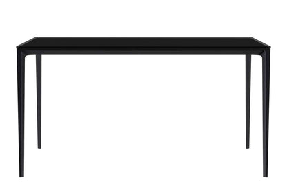 Avo Rectangular Dining Table with a Sintered Stone or Glass Tabletop in Black Aluminum - Elax Furniture