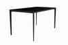Avo Rectangular Dining Table with a Sintered Stone or Glass Tabletop in Black Aluminum