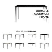 Avo Rectangular Dining Table with a Sintered Stone or Glass Tabletop in Black Aluminum - Elax Furniture