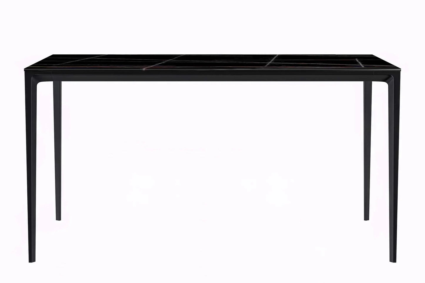 Avo Rectangular Dining Table with a Sintered Stone or Glass Tabletop in Black Aluminum - Elax Furniture