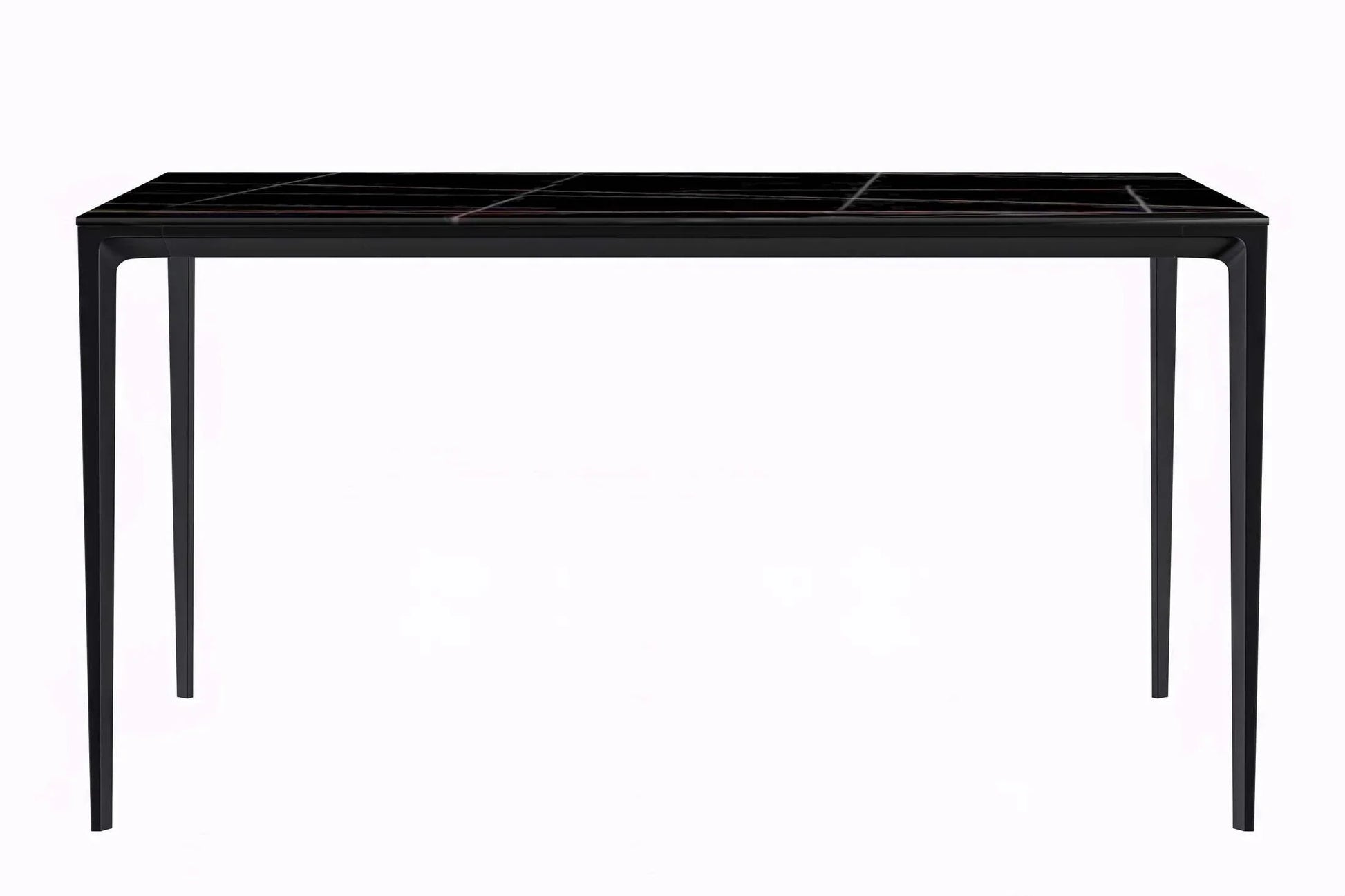 Avo Rectangular Dining Table with a Sintered Stone or Glass Tabletop in Black Aluminum - Elax Furniture