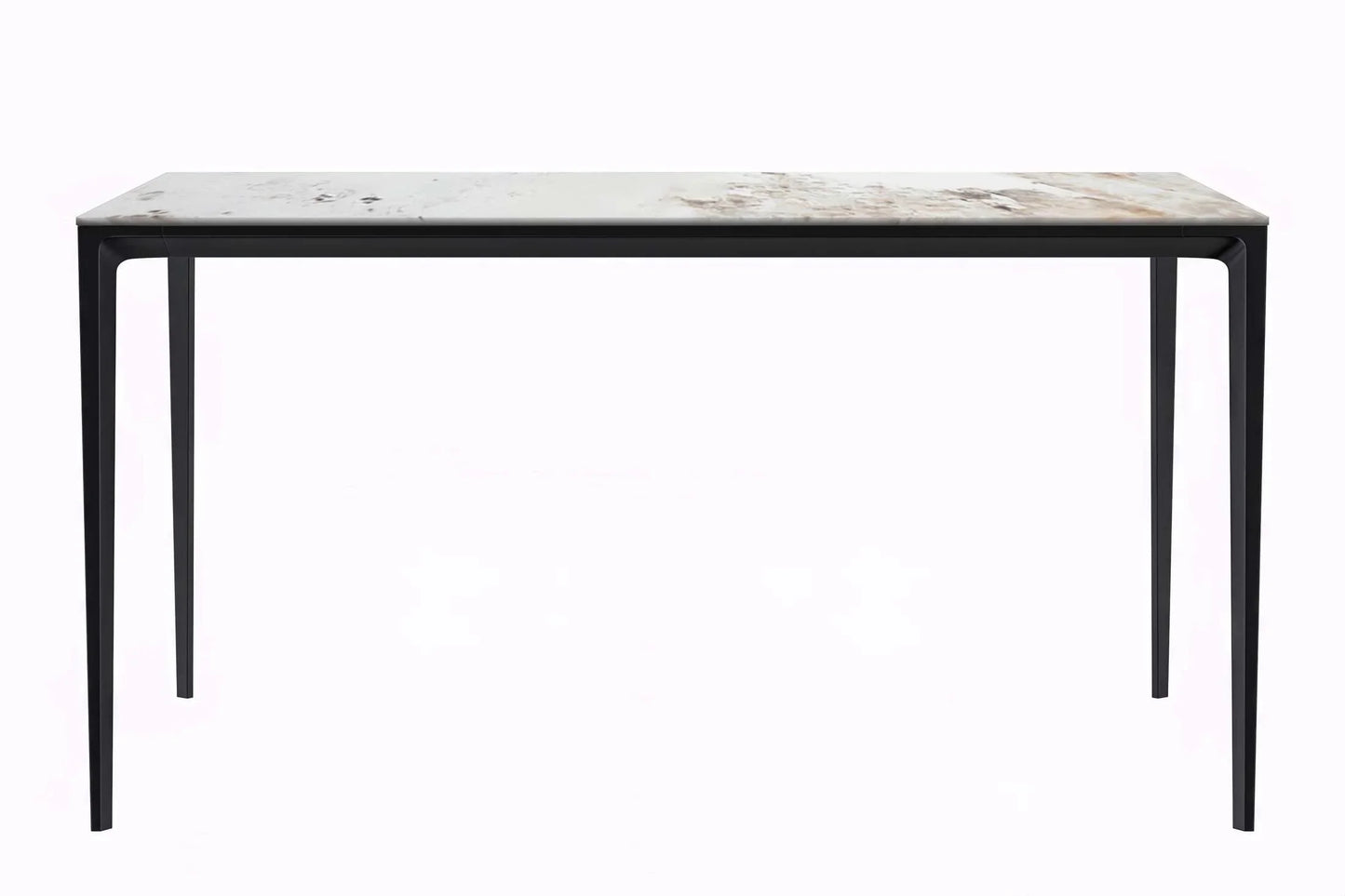 Avo Rectangular Dining Table with a Sintered Stone or Glass Tabletop in Black Aluminum - Elax Furniture