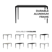 Avo Rectangular Dining Table with a Sintered Stone or Glass Tabletop in Black Aluminum - Elax Furniture